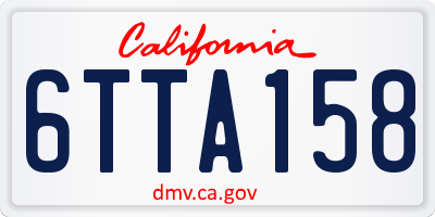 CA license plate 6TTA158