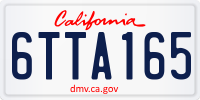 CA license plate 6TTA165