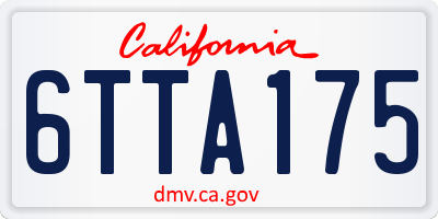 CA license plate 6TTA175