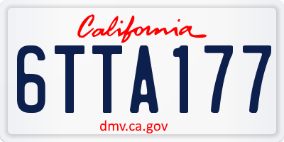 CA license plate 6TTA177