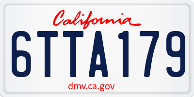 CA license plate 6TTA179