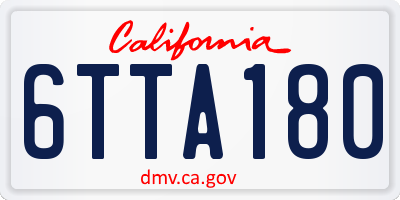 CA license plate 6TTA180