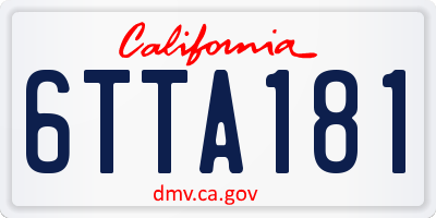 CA license plate 6TTA181