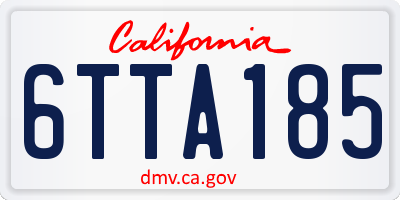 CA license plate 6TTA185
