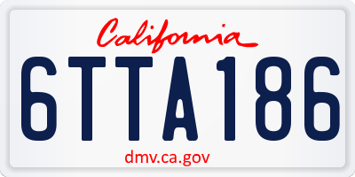 CA license plate 6TTA186