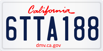 CA license plate 6TTA188