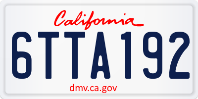 CA license plate 6TTA192