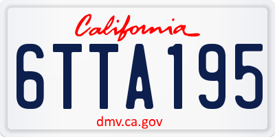 CA license plate 6TTA195