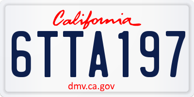 CA license plate 6TTA197