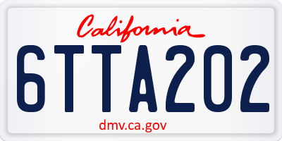 CA license plate 6TTA202