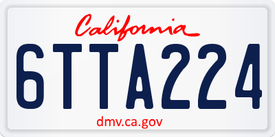 CA license plate 6TTA224