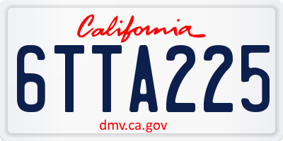 CA license plate 6TTA225