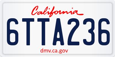 CA license plate 6TTA236
