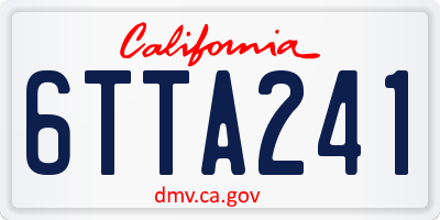 CA license plate 6TTA241