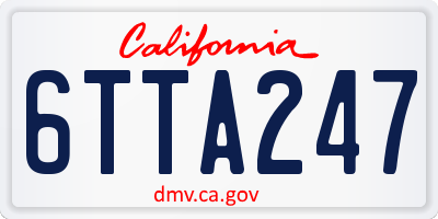CA license plate 6TTA247