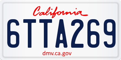CA license plate 6TTA269