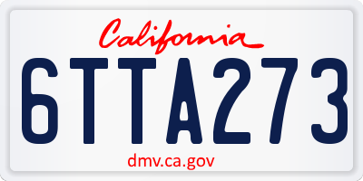 CA license plate 6TTA273