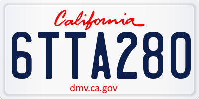 CA license plate 6TTA280