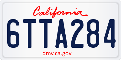 CA license plate 6TTA284