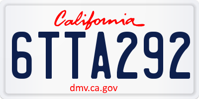 CA license plate 6TTA292