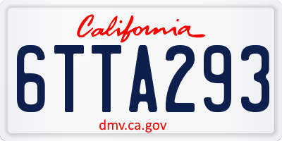 CA license plate 6TTA293