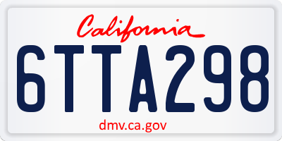 CA license plate 6TTA298