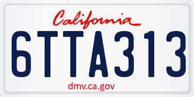 CA license plate 6TTA313