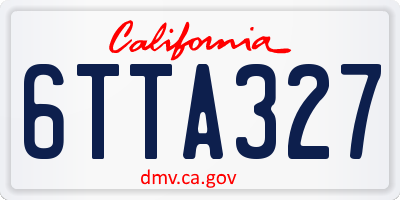 CA license plate 6TTA327