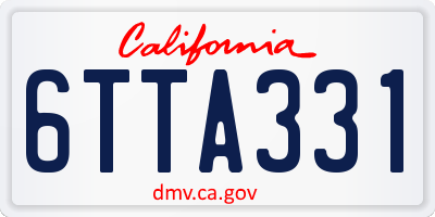 CA license plate 6TTA331