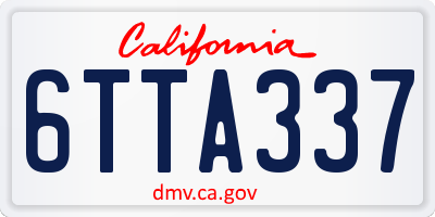 CA license plate 6TTA337