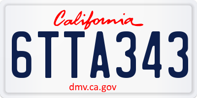 CA license plate 6TTA343