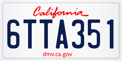 CA license plate 6TTA351