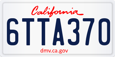 CA license plate 6TTA370