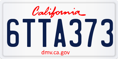 CA license plate 6TTA373
