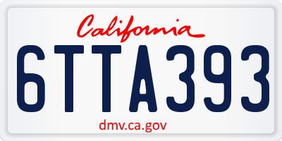 CA license plate 6TTA393