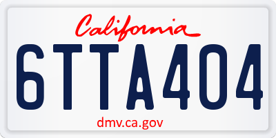 CA license plate 6TTA404