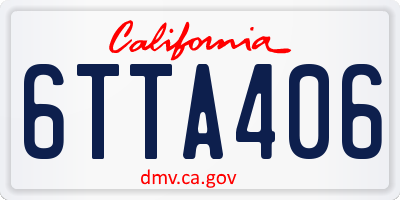 CA license plate 6TTA406