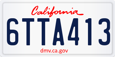 CA license plate 6TTA413