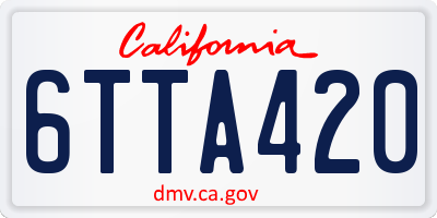 CA license plate 6TTA420