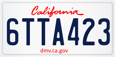 CA license plate 6TTA423
