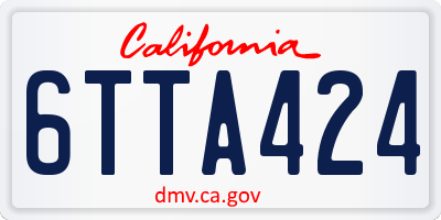CA license plate 6TTA424