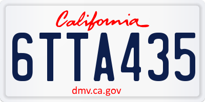 CA license plate 6TTA435