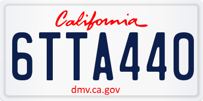 CA license plate 6TTA440