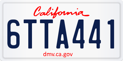 CA license plate 6TTA441