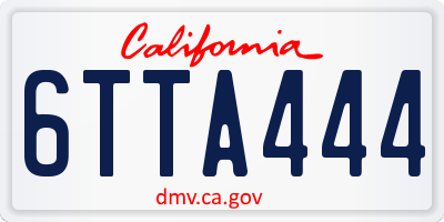 CA license plate 6TTA444