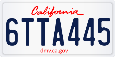 CA license plate 6TTA445