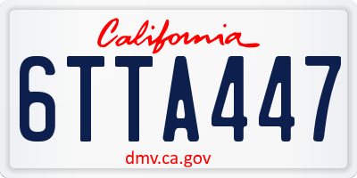 CA license plate 6TTA447