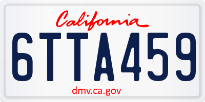 CA license plate 6TTA459