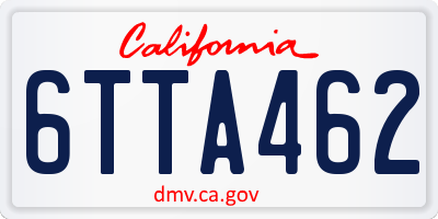 CA license plate 6TTA462
