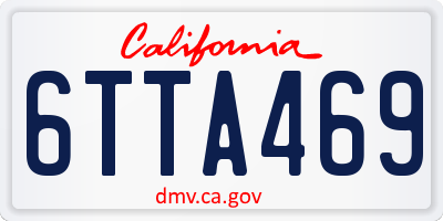 CA license plate 6TTA469